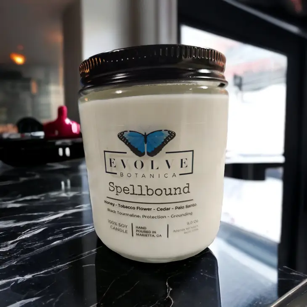 Wood Wick Crystal Soy Candle - Spellbound (Black Tourmaline)-0